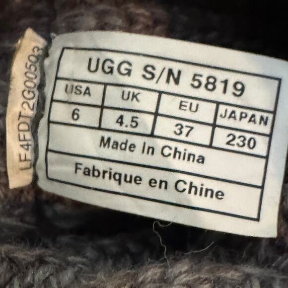 UGG Classic Cardy Sweater Knit Boots Grey SZ 6 - Picture 8 of 9